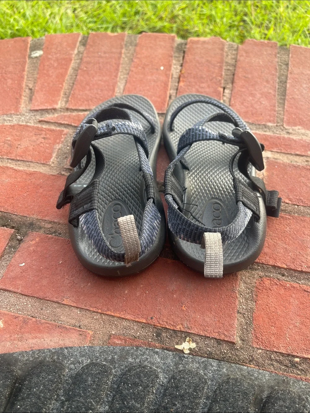 Chaco Kids Navy and Gray Adjustable Strap Sandals